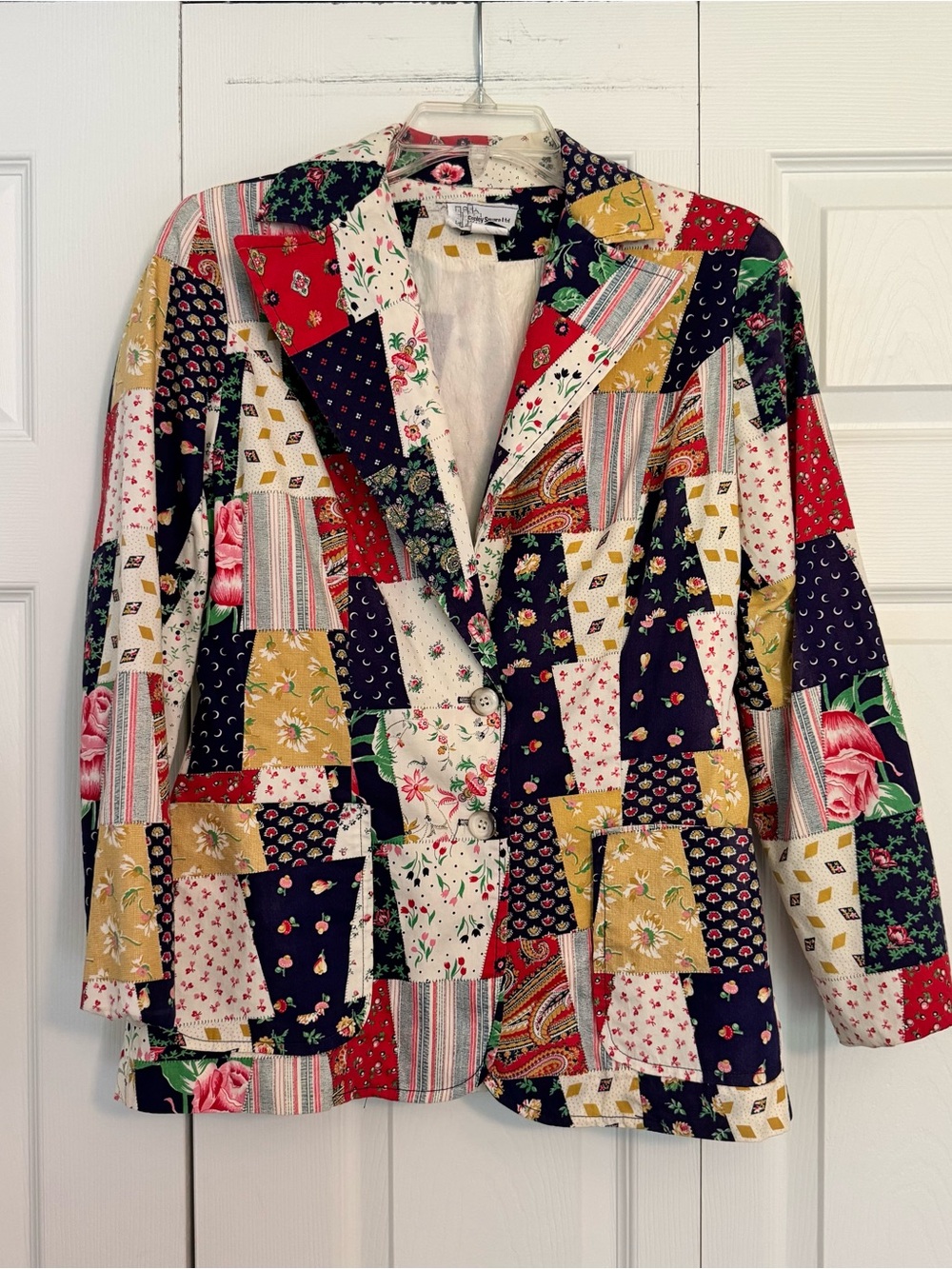 1970s Union Made in USA Patchwork Print Blazer Jacket - Multicolor Lined